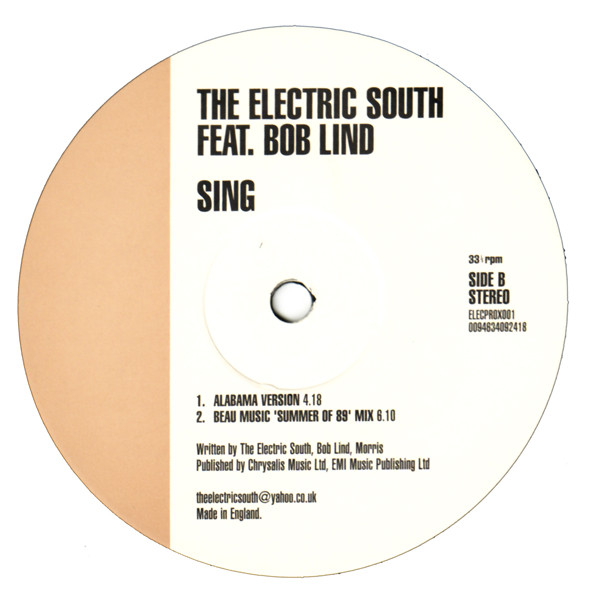 The Electric South Feat. Bob Lind - Sing | Not On Label (ELECPROX001) - 4