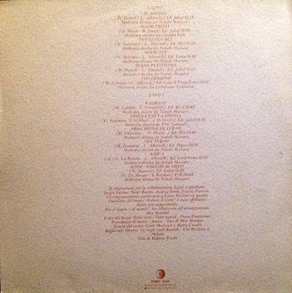 Mia Martini - Sensi E Controsensi | Ricordi (SMRL 6154) - 2