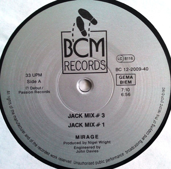 Mirage - The Jack Mixes | BCM Records (B.C. 12-2009-40) - 3