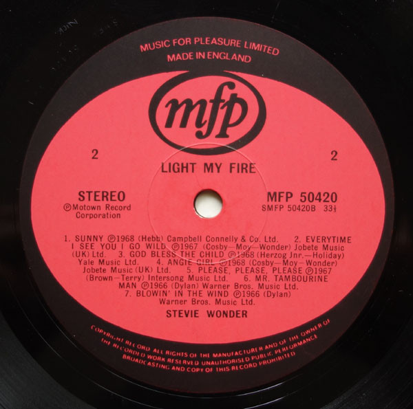 Stevie Wonder - Light My Fire | Music For Pleasure (MFP 50420) - 4 Stevie Wonder - Light My Fire | Music For Pleasure (MFP 50420) - 4