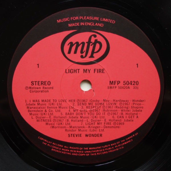 Stevie Wonder - Light My Fire | Music For Pleasure (MFP 50420) - 3 Stevie Wonder - Light My Fire | Music For Pleasure (MFP 50420) - 3