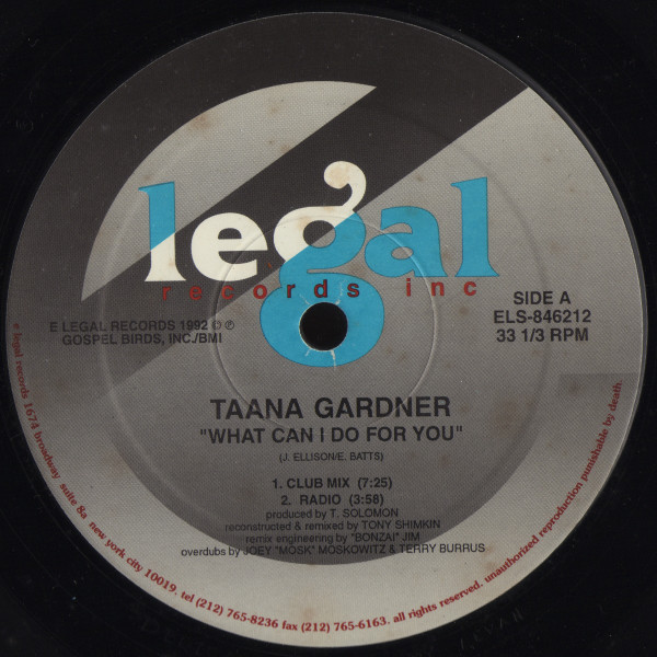 Taana Gardner - What Can I Do For You | E Legal (ELS-846212)