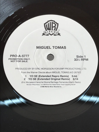Miguel Tomas - Yo Se | Warner Discos (PRO-A-5777)