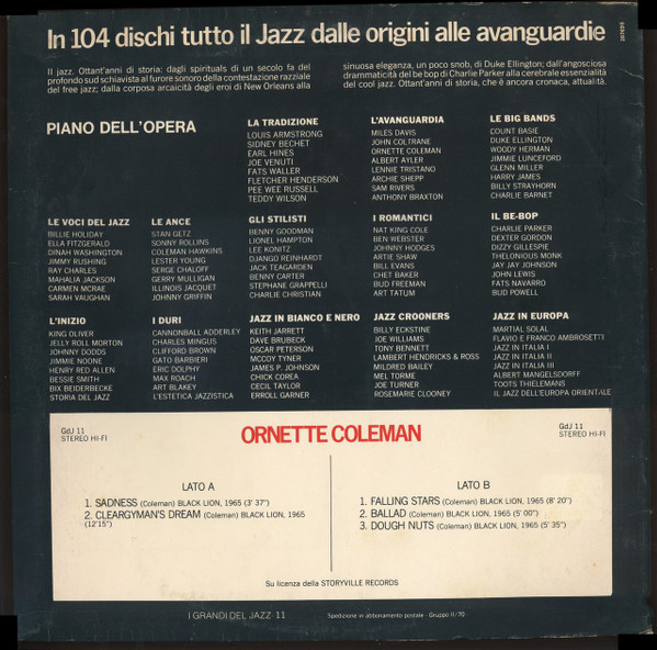 Ornette Coleman - Ornette Coleman | Fabbri Editori (GdJ 11) - 2