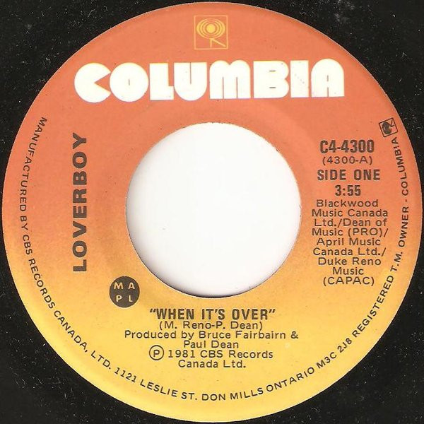 Loverboy - When It's Over | Columbia (C4-4300) - main