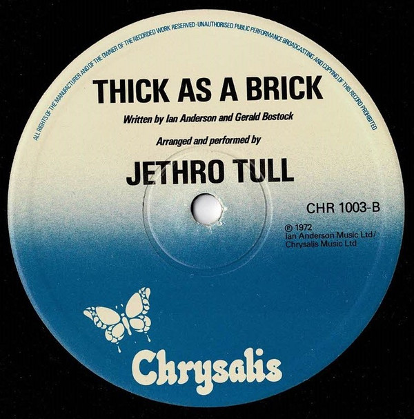 Jethro Tull - Thick As A Brick | Chrysalis (CHR 1003) - 3