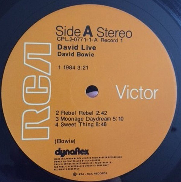David Bowie - David Live (2LP) [Vinyl] | RCA Victor (CPL2-0771) - 2