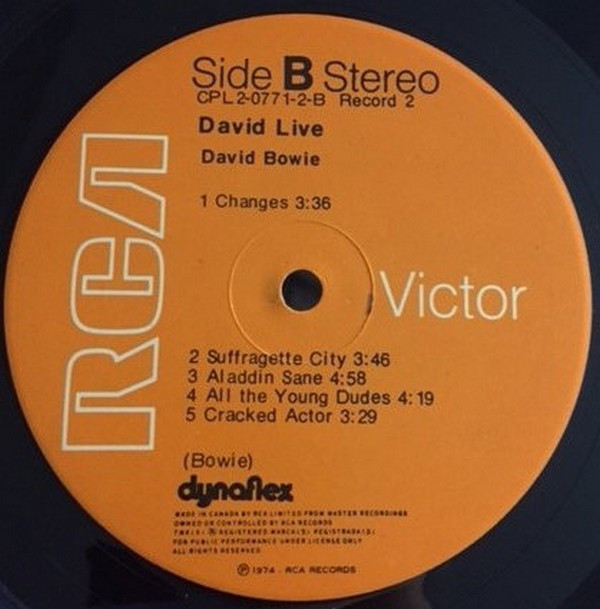 David Bowie - David Live (2LP) [Vinyl] | RCA Victor (CPL2-0771) - 3