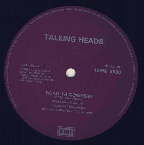 Talking Heads - Road To Nowhere | EMI (12EMID 5530) - 3