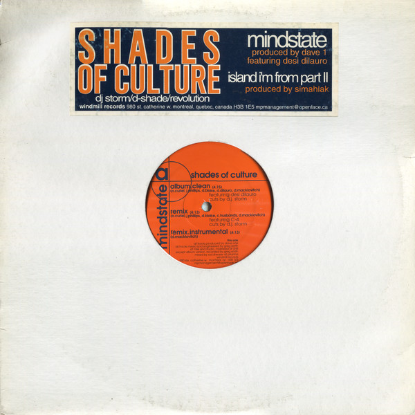 Shades Of Culture - Mindstate / Island I'm From Part II | Windmill Records (TOT-14-1) - main