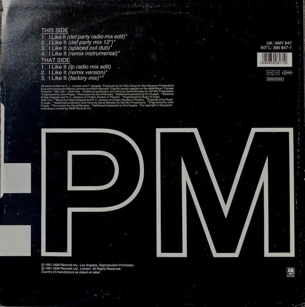 Overweight Pooch Featuring Ce Ce Peniston - I Like It | A&M PM (AMY 847) - 2 Overweight Pooch Featuring Ce Ce Peniston - I Like It | A&M PM (AMY 847) - 2