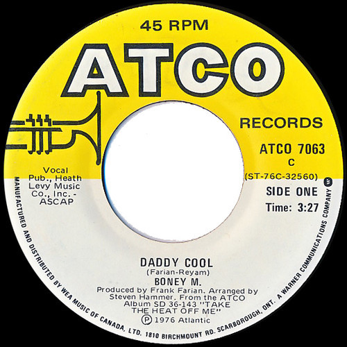Boney M. - Daddy Cool | ATCO Records (ATCO 7063) - main