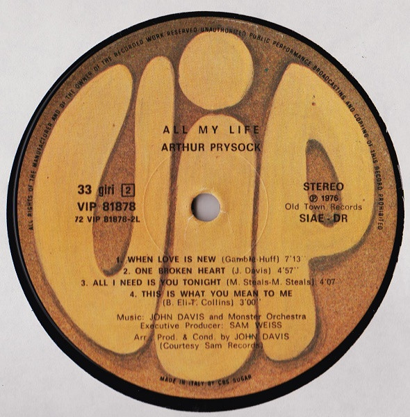 Arthur Prysock - All My Life | VIP (VIP 81878) - 4
