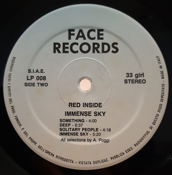 Red Inside - Immense Sky | Face Records (LP 008) - 4