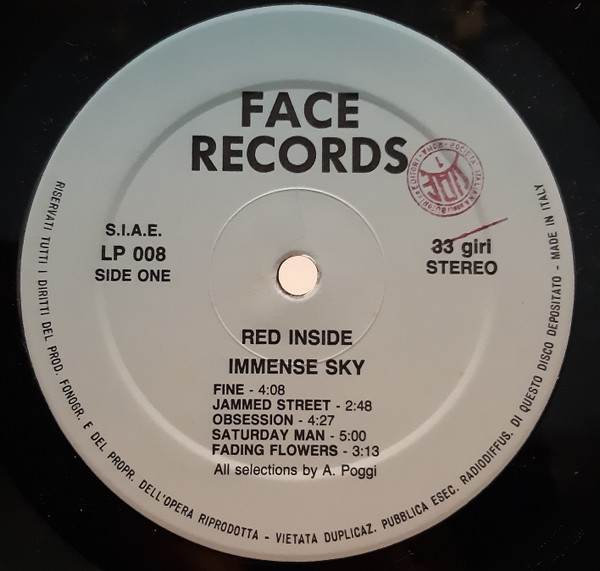 Red Inside - Immense Sky | Face Records (LP 008) - 3