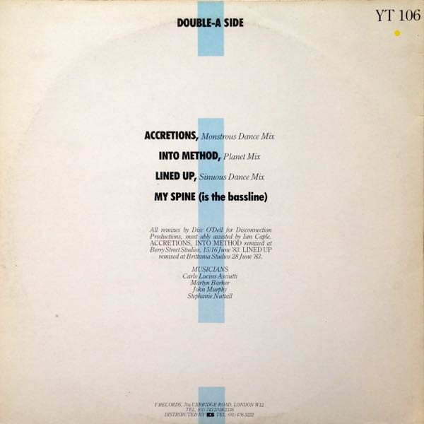 Shriekback - Lined Up • My Spine | Y Records (YT 106)