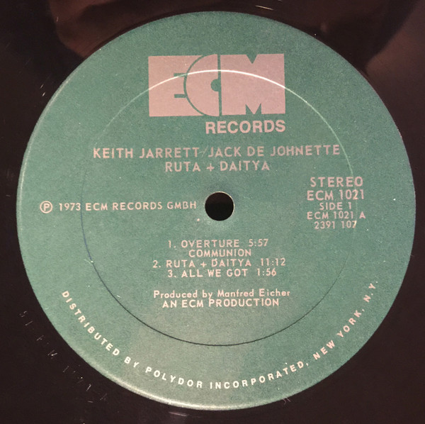 Keith Jarrett & Jack DeJohnette - Ruta And Daitya [Vinyl] | ECM Records (ECM 1021 ST) - 3