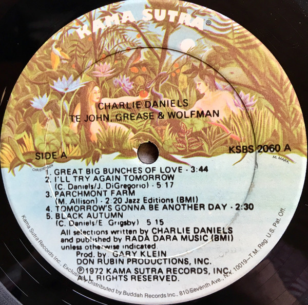 Charlie Daniels - Te John, Grease & Wolfman | Kama Sutra (KSBS 2060) - 4