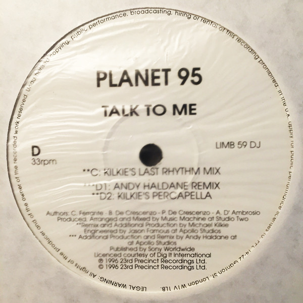 Planet '95 - Talk To Me | Limbo Records (LIMB 59 DJ) - 3