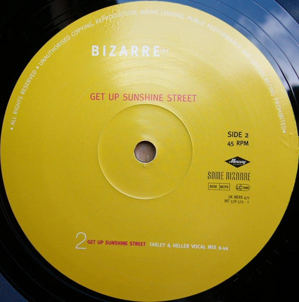 Bizarre Inc - Get Up Sunshine Street | Mercury (MERX 471) - 4
