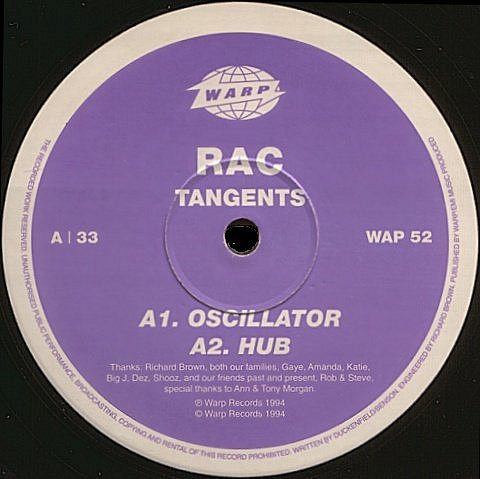 RAC - Tangents | Warp Records (WAP 52)