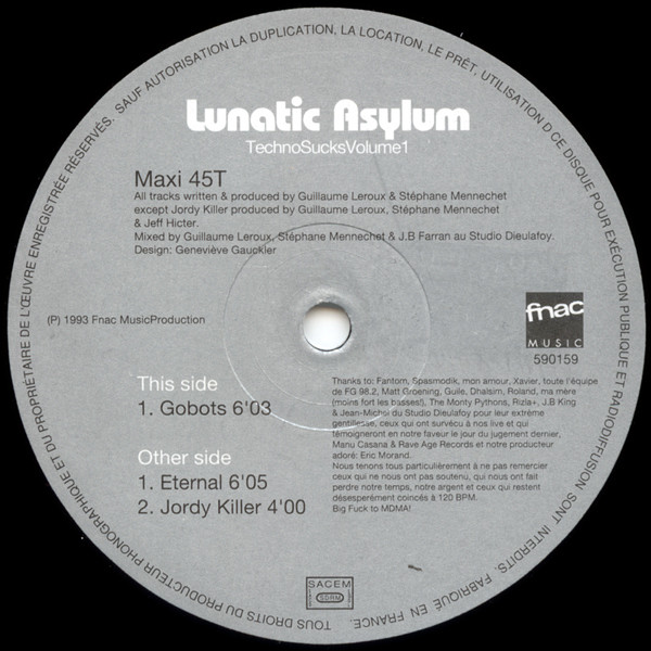 Lunatic Asylum - Techno Sucks Vol 1 | Fnac Music Dance Division (590159) - 3