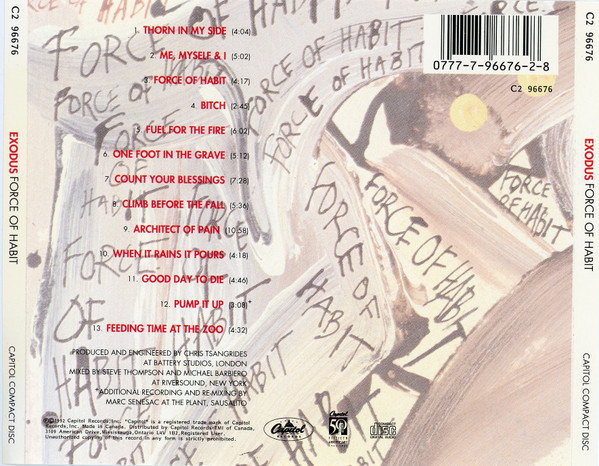 Exodus - Force Of Habit [CD] | Capitol Records (C2 96676) - 2
