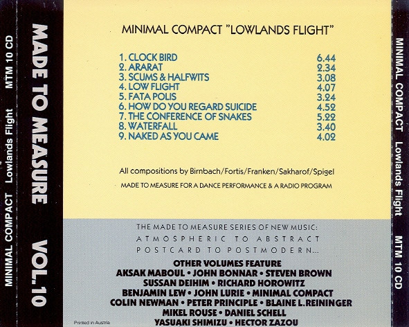 Minimal Compact - Lowlands Flight | Crammed Discs (MTM 10 CD)