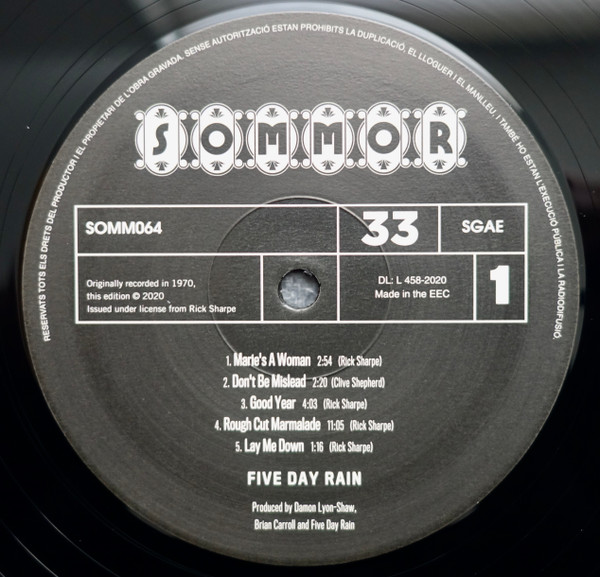 Five Day Rain - Five Day Rain | Sommor (SOMM064) - 3