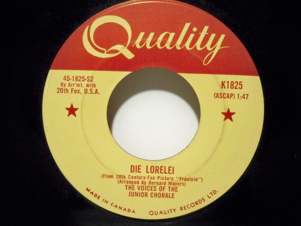 The Harry Simeone Chorale - The Little Drummer Boy / Die Lorelei | Quality (K1825) - 2