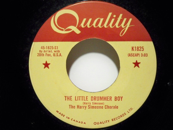 The Harry Simeone Chorale - The Little Drummer Boy / Die Lorelei | Quality (K1825) - main
