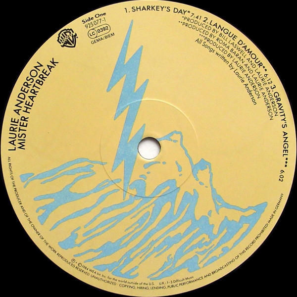 Laurie Anderson - Mister Heartbreak | Warner Bros. Records (925 077-1) - 3