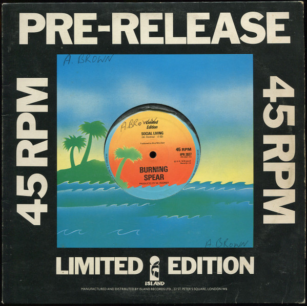 Burning Spear - Civilised Reggae / Social Living | Island Records (IPR 2027) - 3