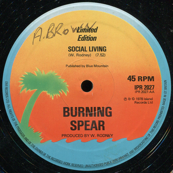 Burning Spear - Civilised Reggae / Social Living | Island Records (IPR 2027) - 2