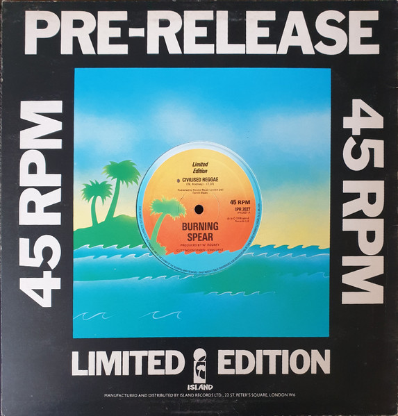 Burning Spear - Civilised Reggae / Social Living | Island Records (IPR 2027) - 4