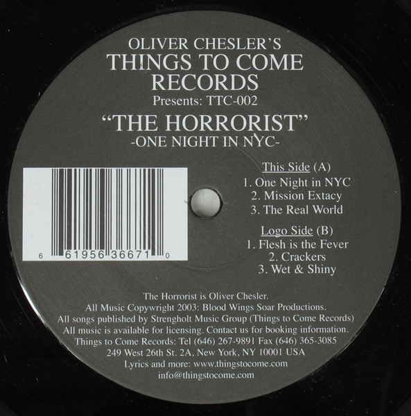 The Horrorist - One Night In N.Y.C. | Things To Come Records (TTC-002) - main