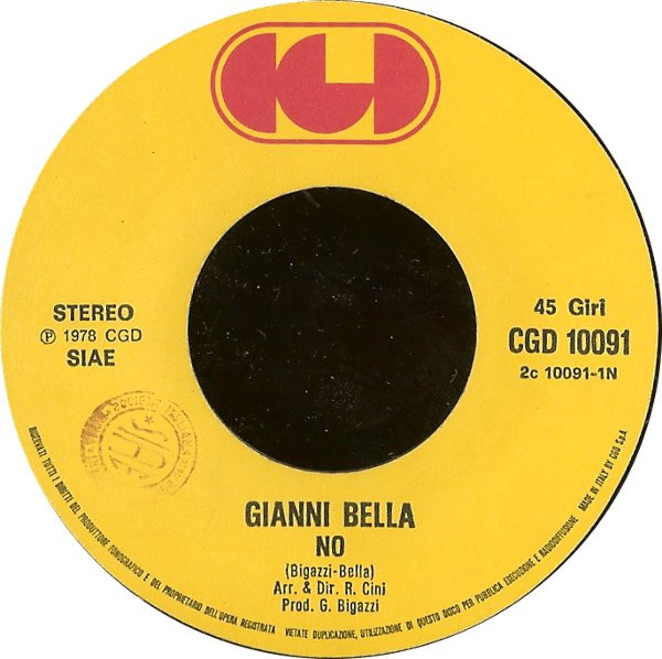 Gianni Bella - No | CGD (CGD 10091) - 3