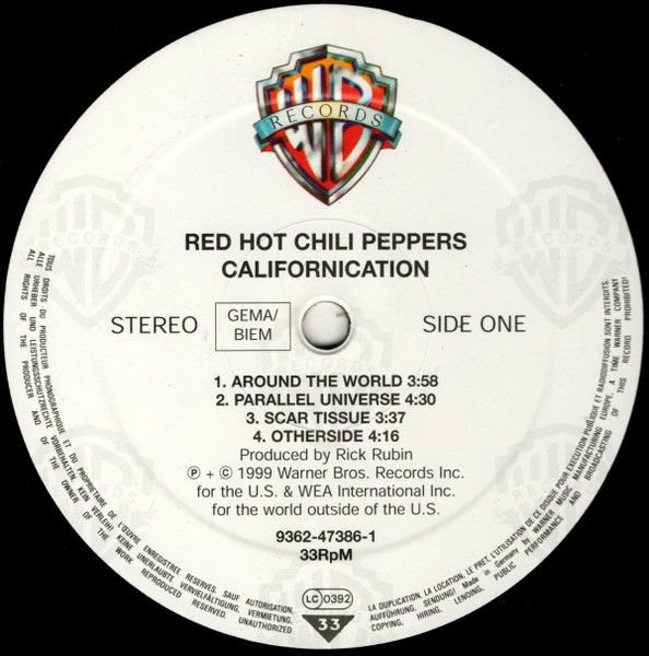 Red Hot Chili Peppers - Californication | Warner Bros. Records (9362-47386-1) - 3