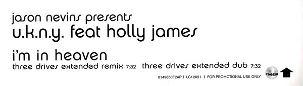Jason Nevins Presents U.K.N.Y. Feat Holly James - I'm In Heaven | free2air Recordings (0149650F2AP) Jason Nevins Presents U.K.N.Y. Feat Holly James - I'm In Heaven | free2air Recordings (0149650F2AP)