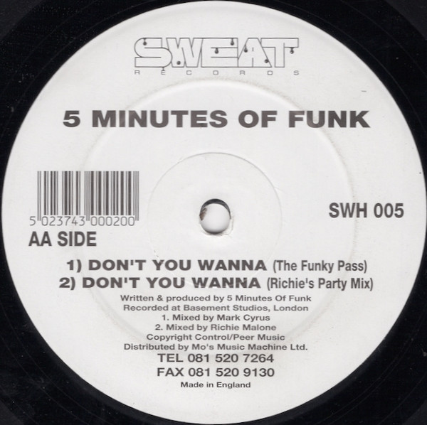 5 Minutes Of Funk - Don't You Wanna | Sweat Records (SWH 005) - 2
