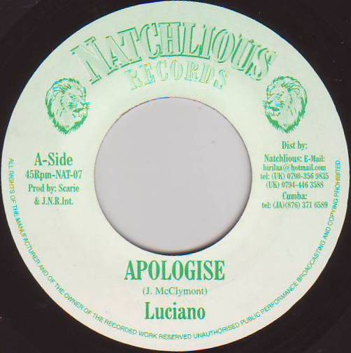 Luciano - Apologise | Natchlious Records (none)