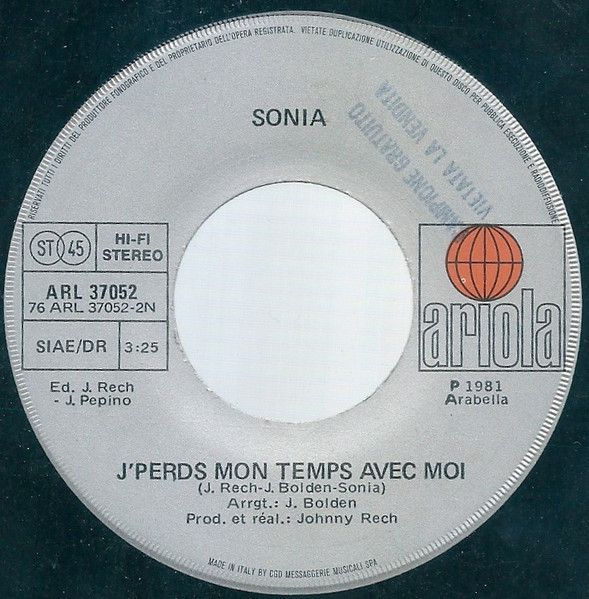 Sonia - Sur Ma Musique | Ariola (ARL 37052) - 4