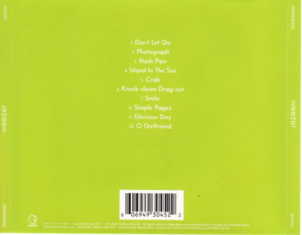Weezer - Weezer [CD] | Geffen Records (0694930452) - 3