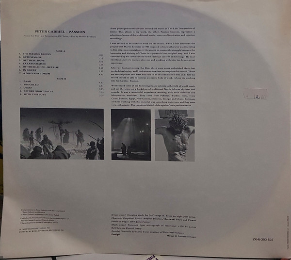 Peter Gabriel - Passion | Real World Records (XH-303 539) - 3