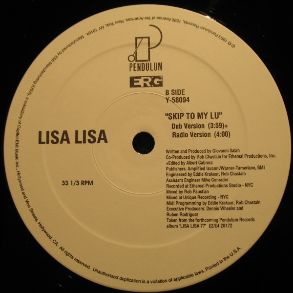 Lisa Lisa - Skip To My Lu | Pendulum Records (Y-58094) - 5