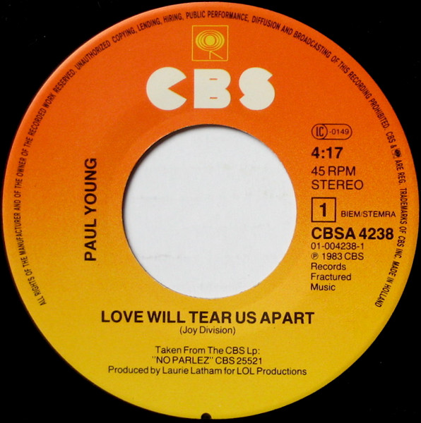Paul Young - Love Will Tear Us Apart | CBS (CBSA 4238) - 3