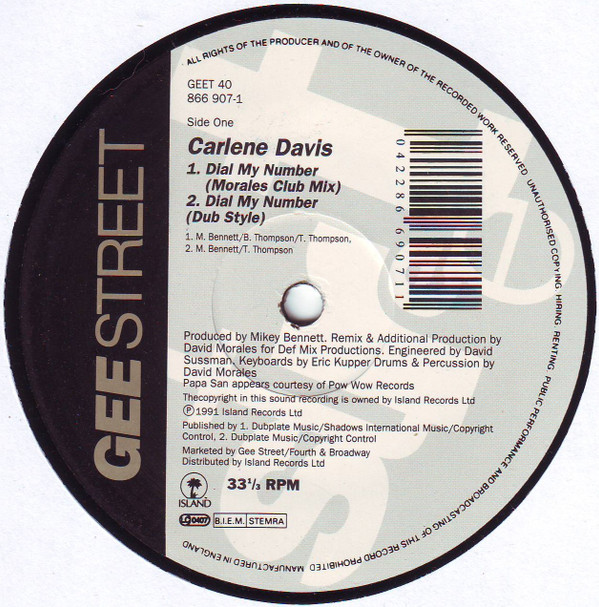 Carlene Davis - Dial My Number | Gee Street (GEET 40)