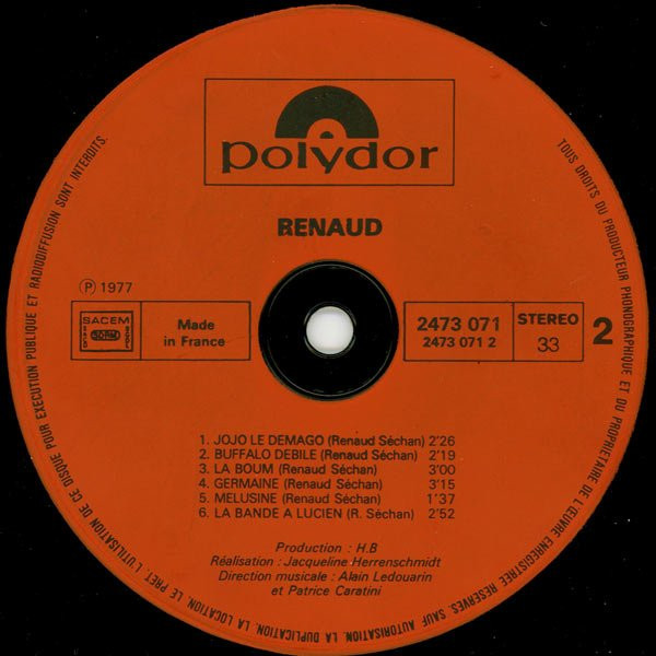 Renaud - Laisse Béton (Place De Ma Mob) | Polydor (2473 071) - 4