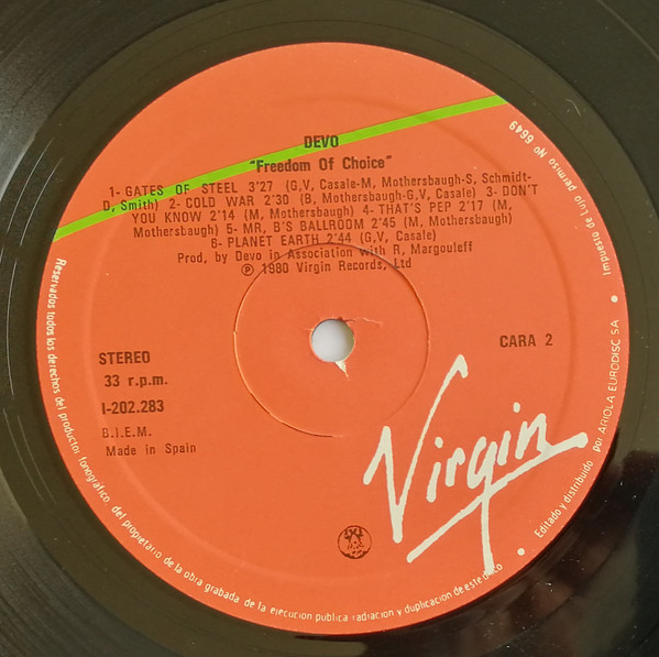 Devo - Freedom Of Choice | Virgin (I-202.283) - 4