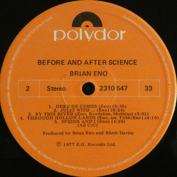 Brian Eno - Before And After Science | Polydor (2310 547) - 4